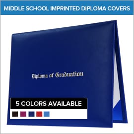 Junior High & Middle School Imprinted Graduation Diploma Covers
