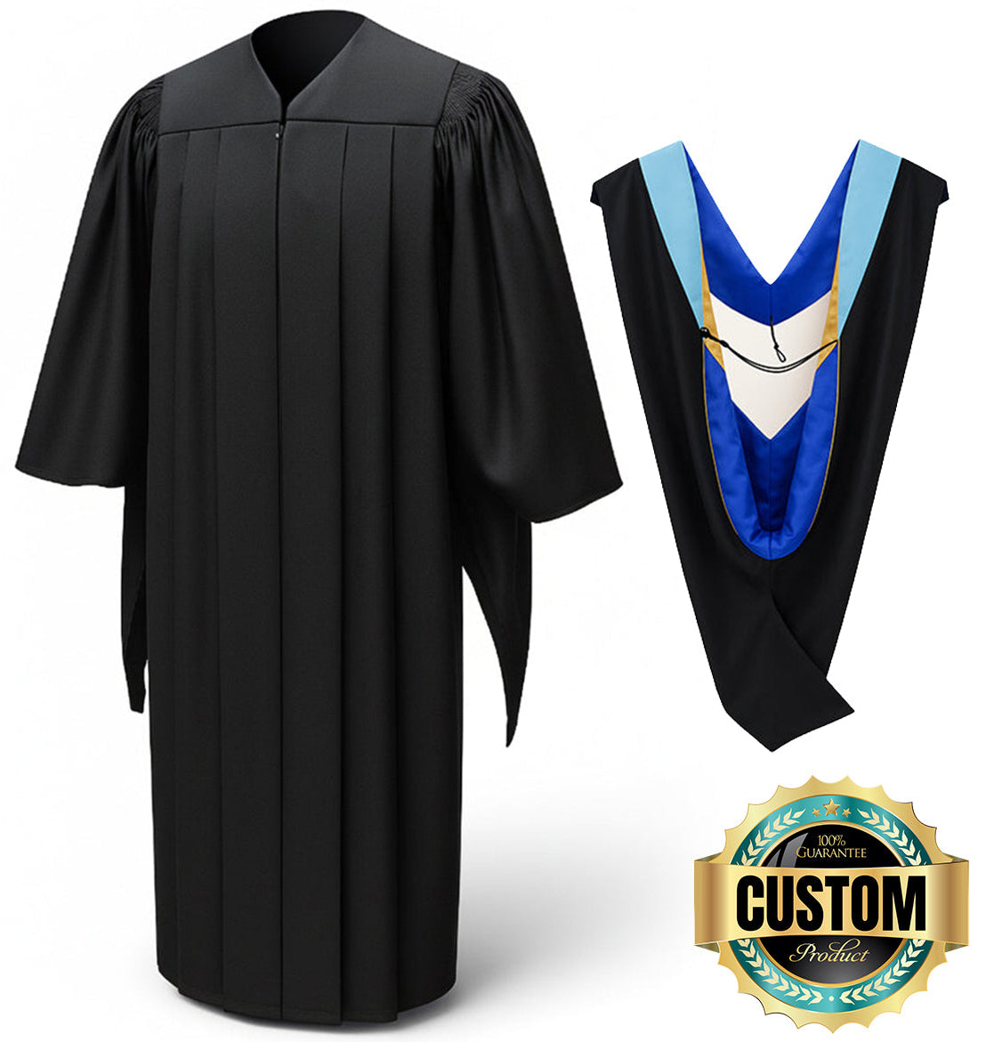Deluxe Masters Graduation Gown & Hood Package