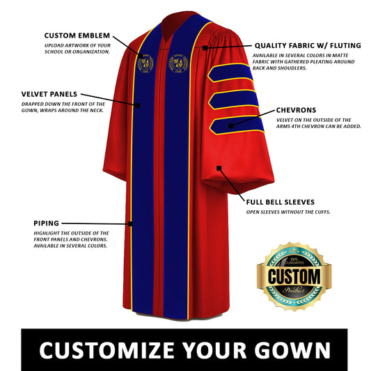 Custom Doctoral Graduation Tam, Gown & Hood Package Doctorate Regalia