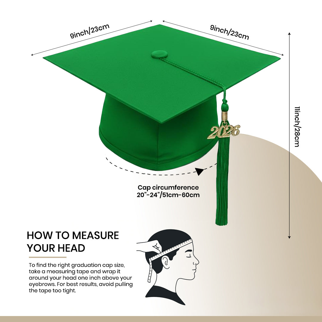 Matte Emerald Green Elementary Cap & Gown