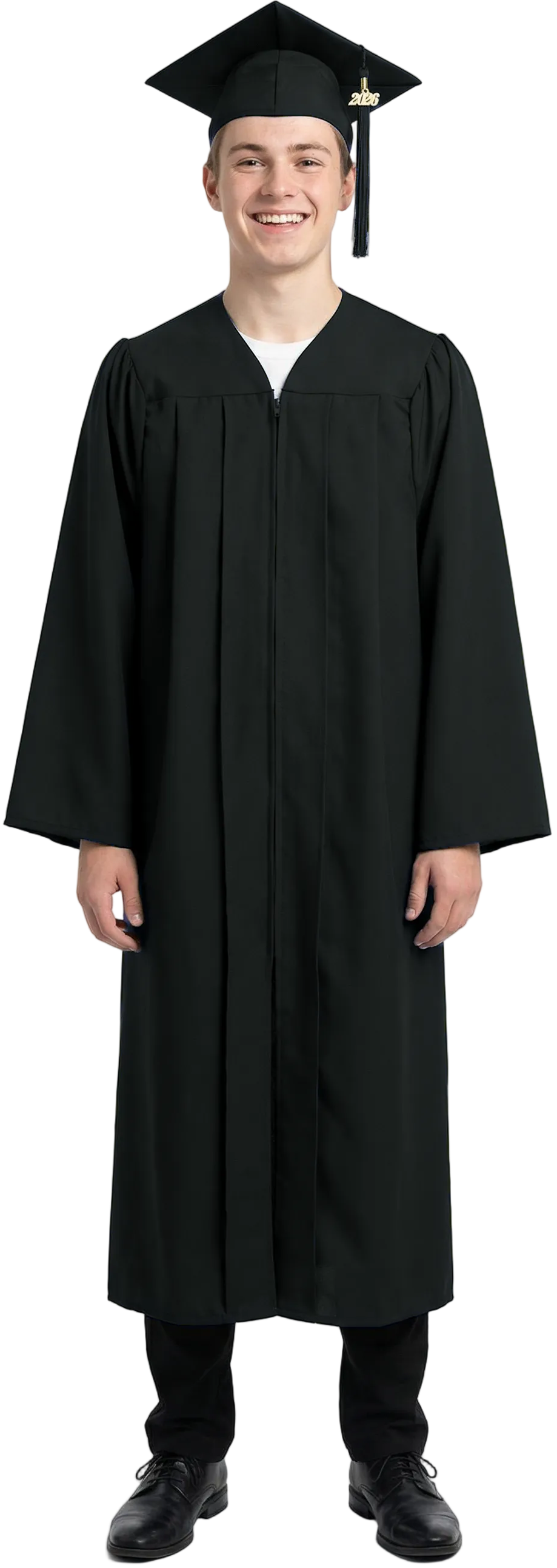 Matte Black High School Graduation Cap & Gown Graduation Cap and Gown 42 (4'9" - 4'11") Matte Black High School Graduation Cap & Gown Graduation Cap and Gown 42 (4'9" - 4'11")