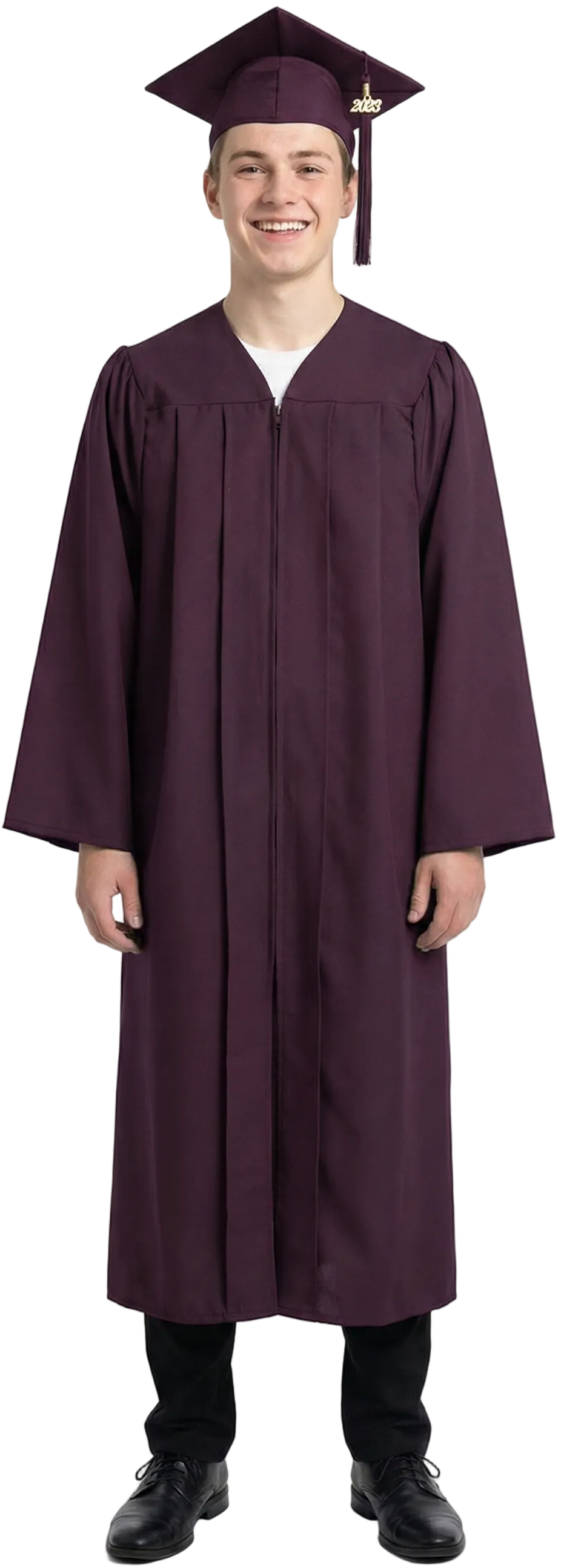 Matte Maroon High School Graduation Cap and Gown