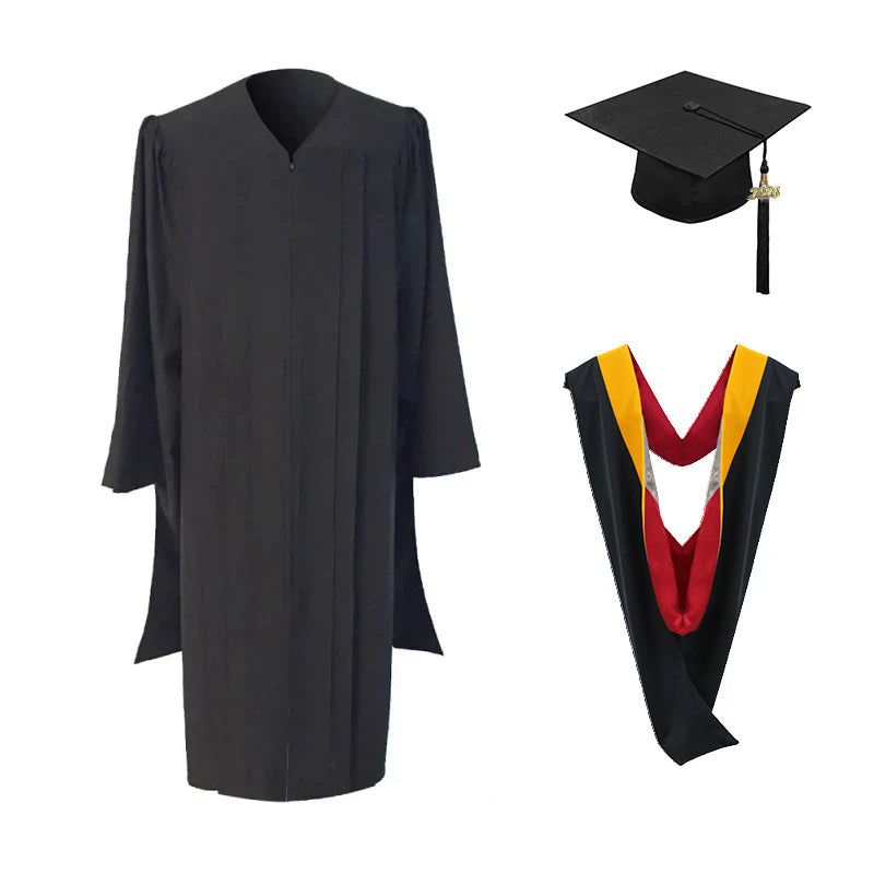 Masters Cap, Gown & Hood Package for Ohio State University Graduation Scarlet