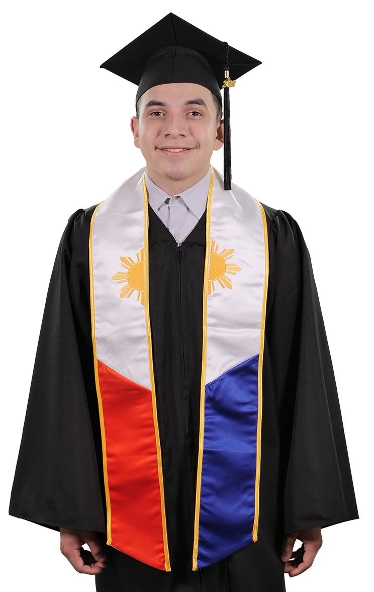 Philippines Embroidered Graduation Stole - Philippine Flag Sash