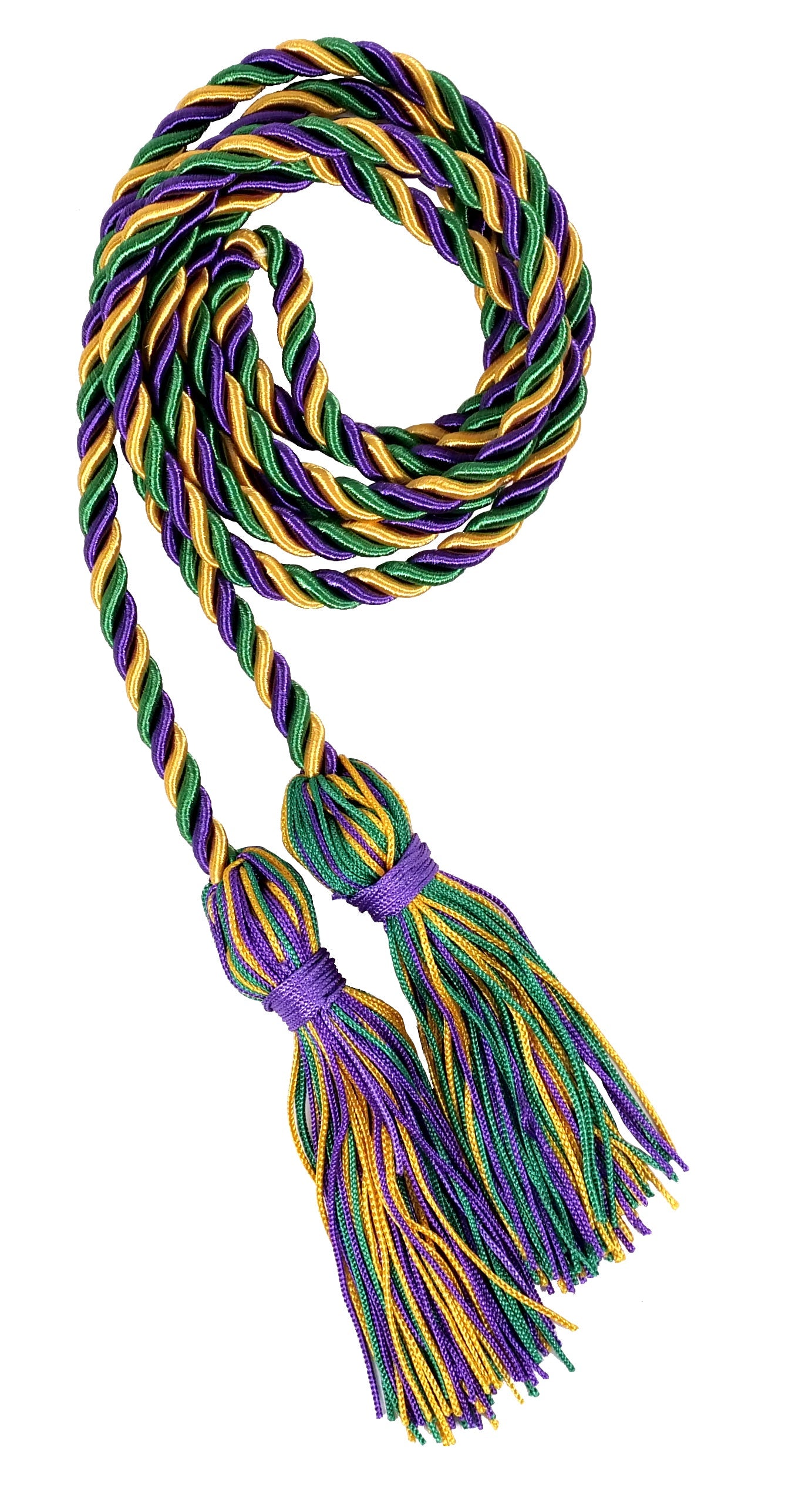 Purple, Emerald Green, and Gold Intertwined Graduation Honor Cord