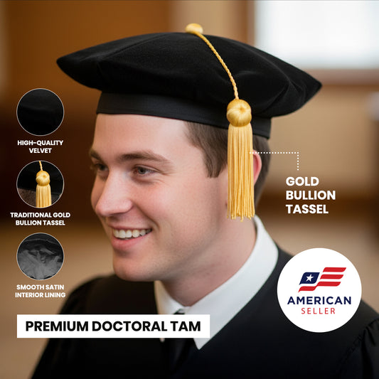 6 Sided Doctoral Tam - Academic Faculty Regalia - Graduation Cap and Gown