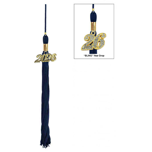 Shiny Navy Blue Junior High/Middle School Cap & Tassel