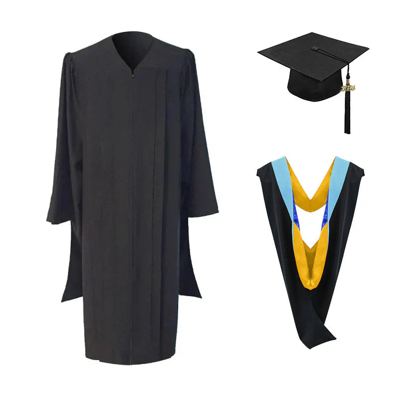 Masters Cap, Gown & Hood Package for UC San Diego Graduation Light Blue