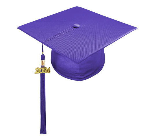 Shiny Purple High School Cap & Tassel