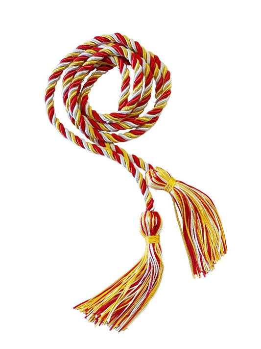 Gold, Red and White Intertwined Elementary Honor Cord
