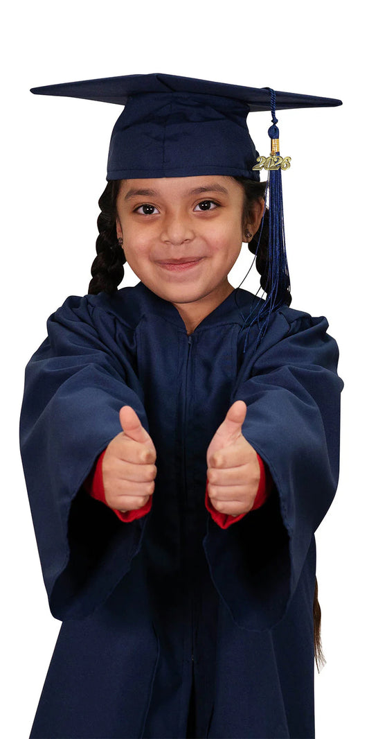 Matte Navy Blue Kindergarten/Preschool Graduation Cap & Gown