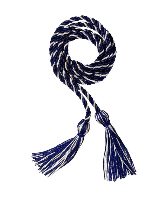 Navy Blue and White Intertwined Honor Cord