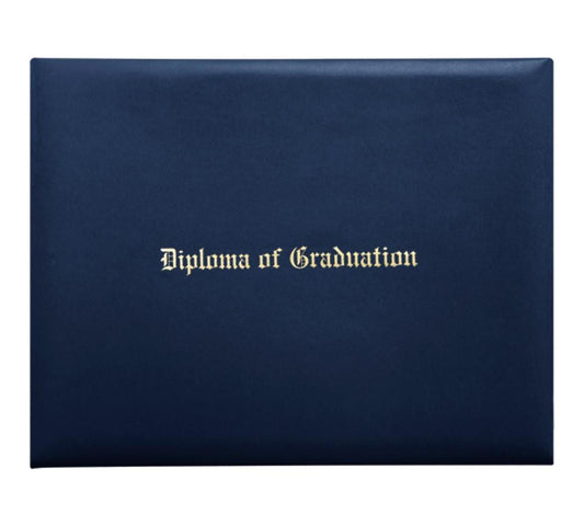 Navy Blue Imprinted Elementary Diploma Cover
