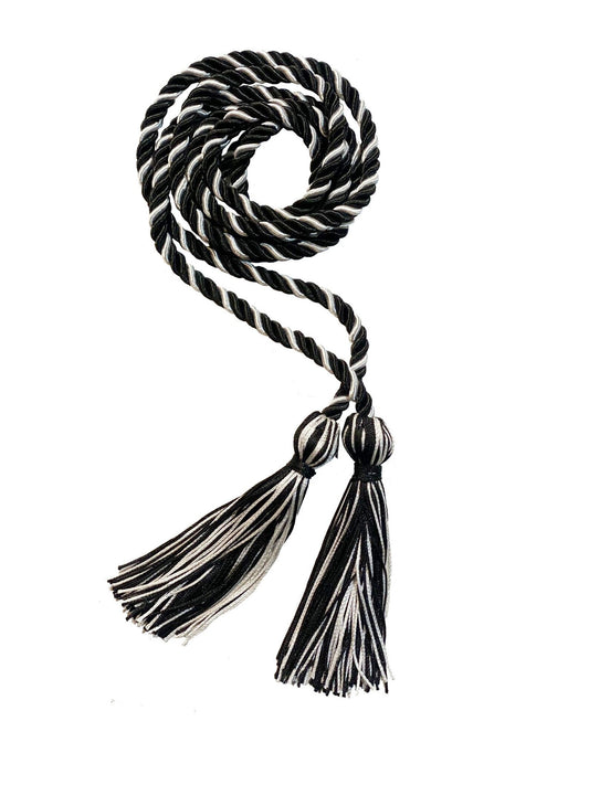 Black and White Intertwined Honor Cord