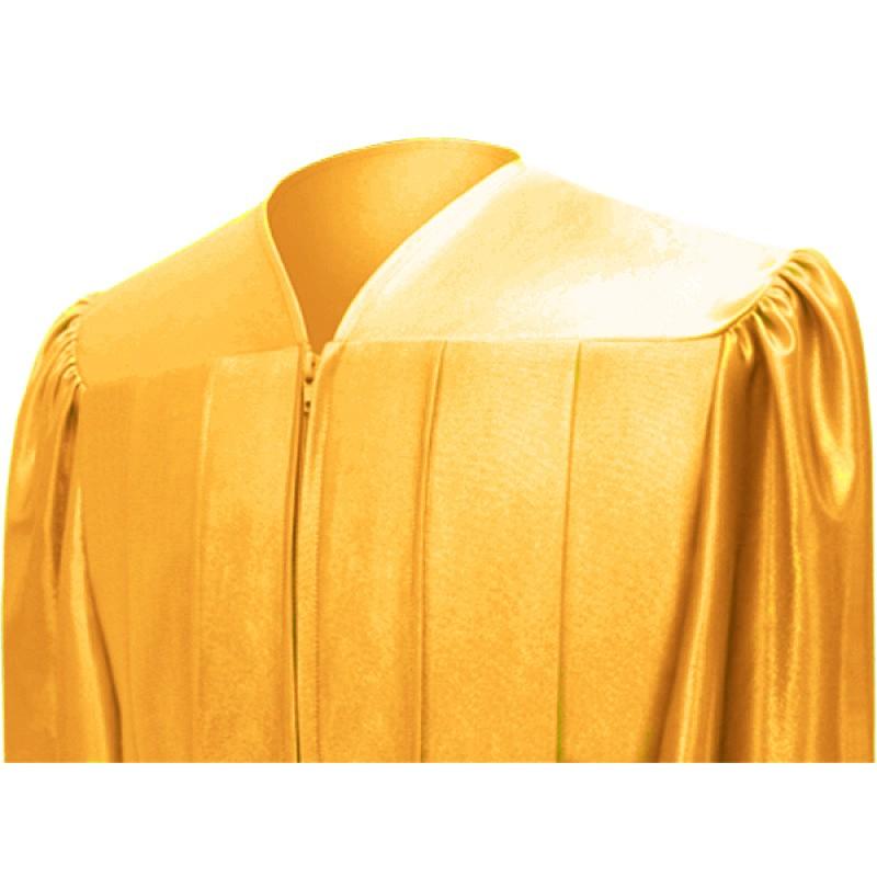 Shiny Antique Gold High School Graduation Gown - Graduation Cap and Gown