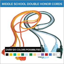 Junior High & Middle Schooll Double Color Graduation Honor Cords