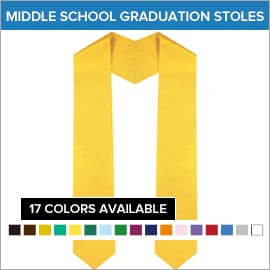 Junior High & Middle School Plain Graduation Stoles