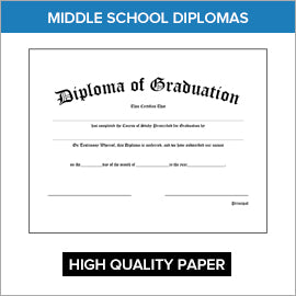 Junior High & Middle School Graduation Diplomas