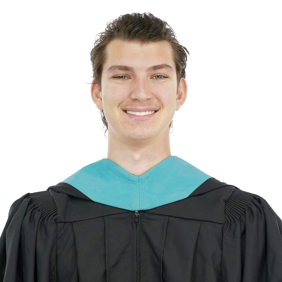 Deluxe Bachelors/Masters Hood - Peacock Blue Velvet, Royal Blue & White