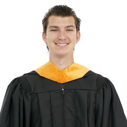 Deluxe Bachelors/Masters Hood - Apricot Velvet, Royal Blue & White