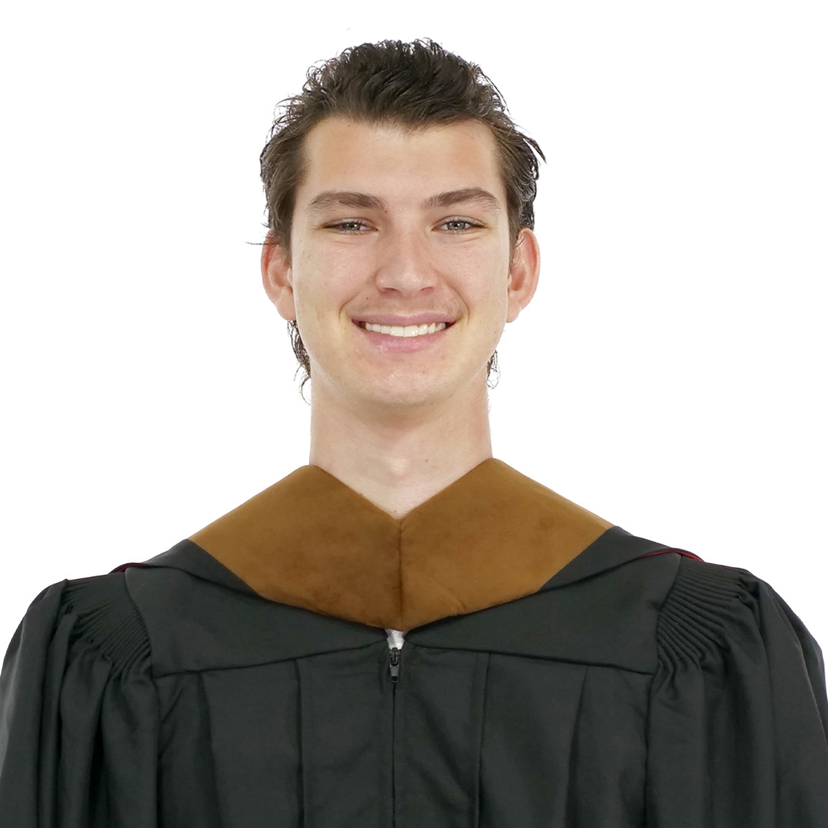 Deluxe Bachelors/Masters Hood - Brown Velvet, Red & White