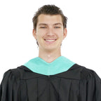 Deluxe Bachelors/Masters Hood - Light Blue Velvet, Royal Blue & White