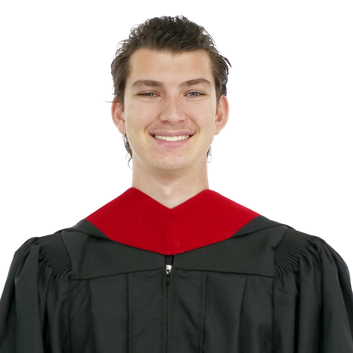 Deluxe Bachelors/Masters Hood - Scarlet Velvet, Royal Blue & White