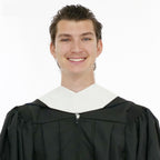 Deluxe Bachelors/Masters Hood - White Velvet, Royal Blue & White