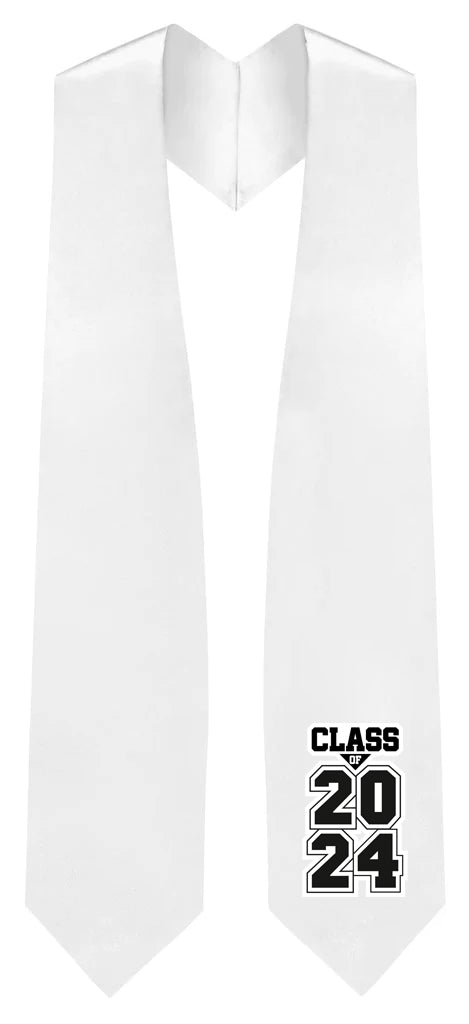White "Class of 2024" Graduation Stole