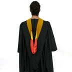 Deluxe Bachelors/Masters Hood - Science Gold Velvet, Red & Golden Yellow