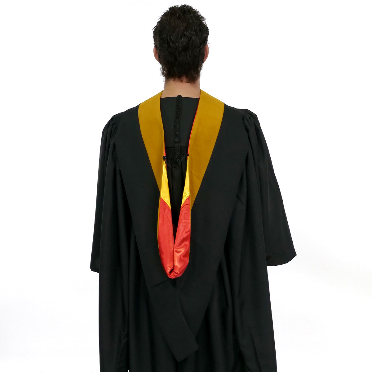 Deluxe Bachelors/Masters Hood - Science Gold Velvet, Red & Golden Yellow