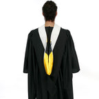Deluxe Bachelors/Masters Hood - White Velvet, Golden Yellow & Black