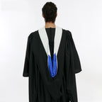 Deluxe Bachelors/Masters Hood - White Velvet, Royal Blue & White