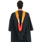 Deluxe Bachelors/Masters Hood - Apricot Velvet, Red & White