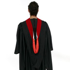 Deluxe Bachelors/Masters Hood - Scarlet Velvet, Red & White