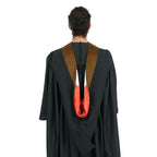 Deluxe Bachelors/Masters Hood - Brown Velvet, Red & White