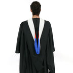 Deluxe Bachelors/Masters Hood - White Velvet, Royal Blue & Red