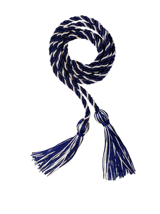 Navy Blue and White Intertwined Elementary Honor Cord