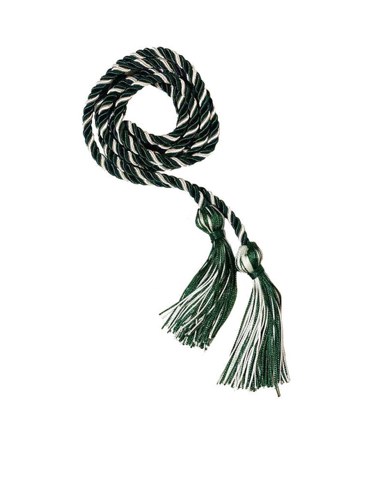 Hunter Green and White Intertwined Elementary Honor Cord