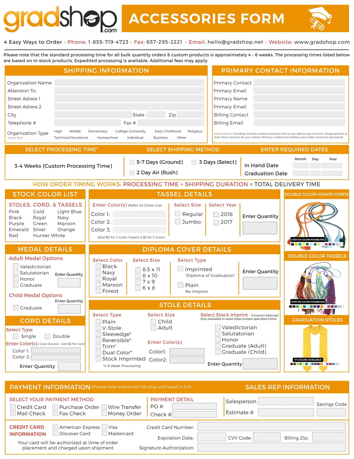 Computer Accessories Form Order Forms – Gradshop