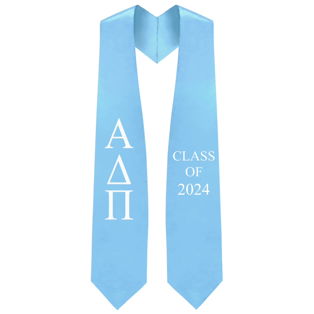 Alpha Delta Pi Greek Lettered Stole w/ Year