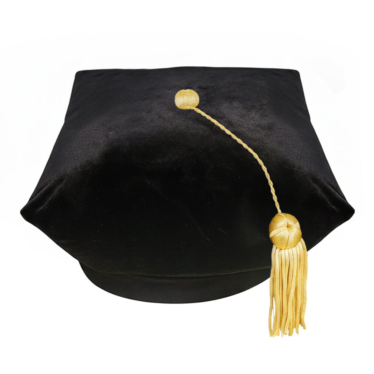 Black Doctorate 8 sided tam with a gold tassel 