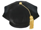 Black Doctorate 8 Sided Tam with gold tassel 