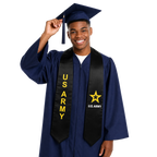 Black U.S. Army graduation stole with updated logo