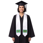 **Brazil flag graduation stole with Brazilian flag patch sash design**