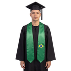 **Brazil flag graduation stole with Brazilian flag sash design**