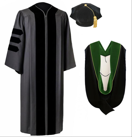 Classic Doctoral  Tam, Gown & Hood Package