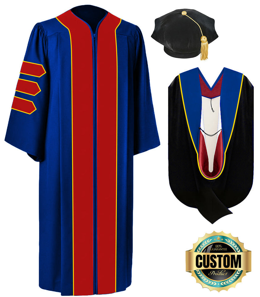 Custom Classic Doctoral Gown, Tam and Hood Package