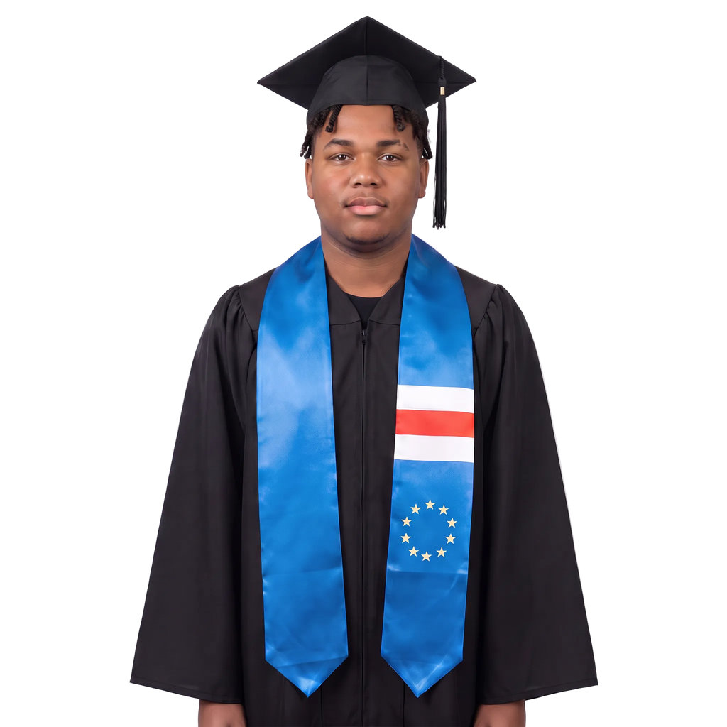**Cape Verde flag graduation stole with Cape Verdean flag sash design**