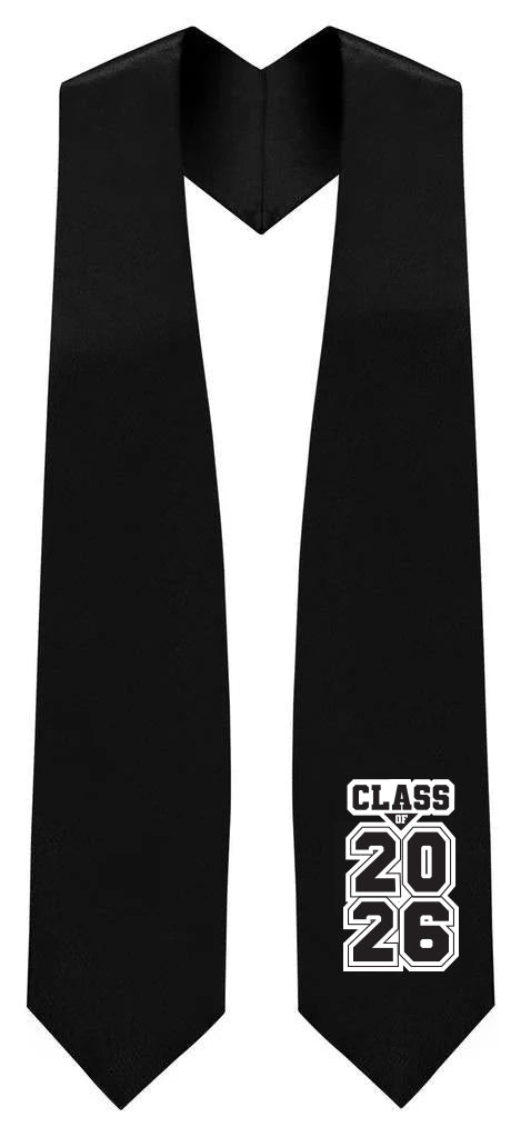 Black "Class of 2025/2026" Graduation Stole